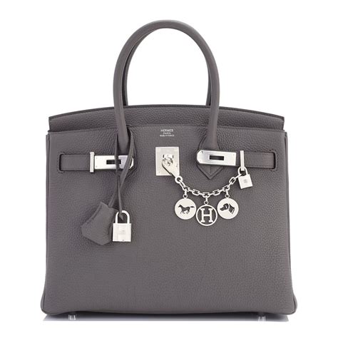 hermes gray birkin|hermes birkin black 30.